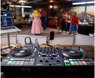 DJ set being used for a Holiday Party