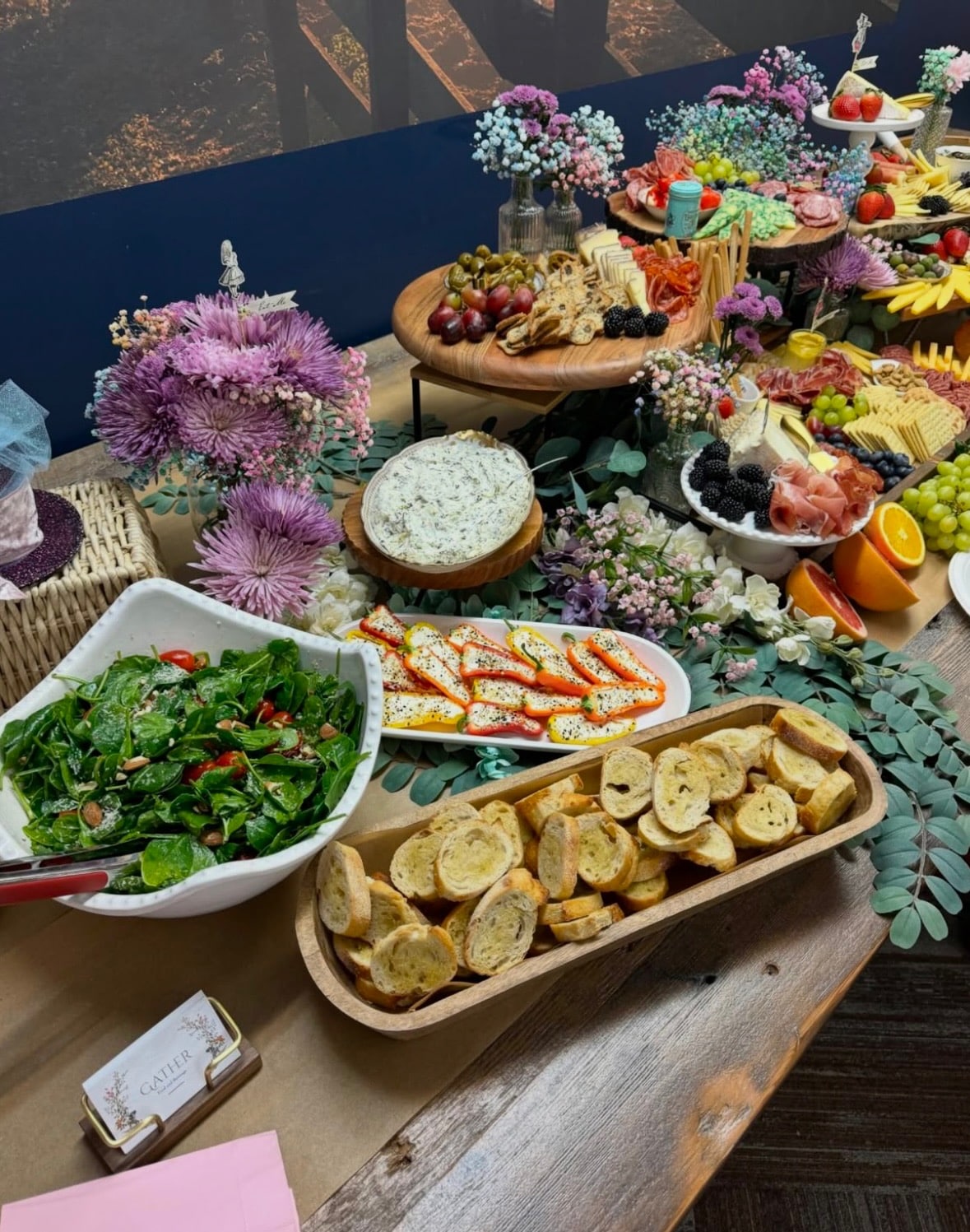 Screenshot charcuterie spread at Workhorse event