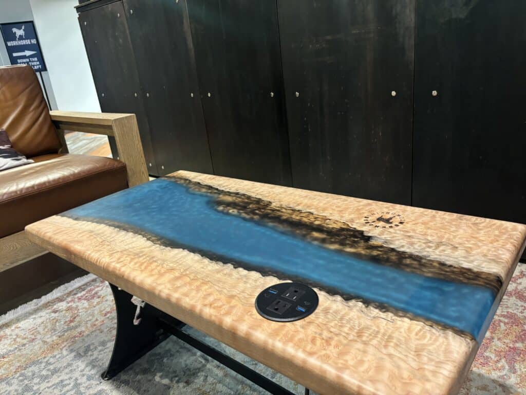 Lobby coffee table at Workhorse