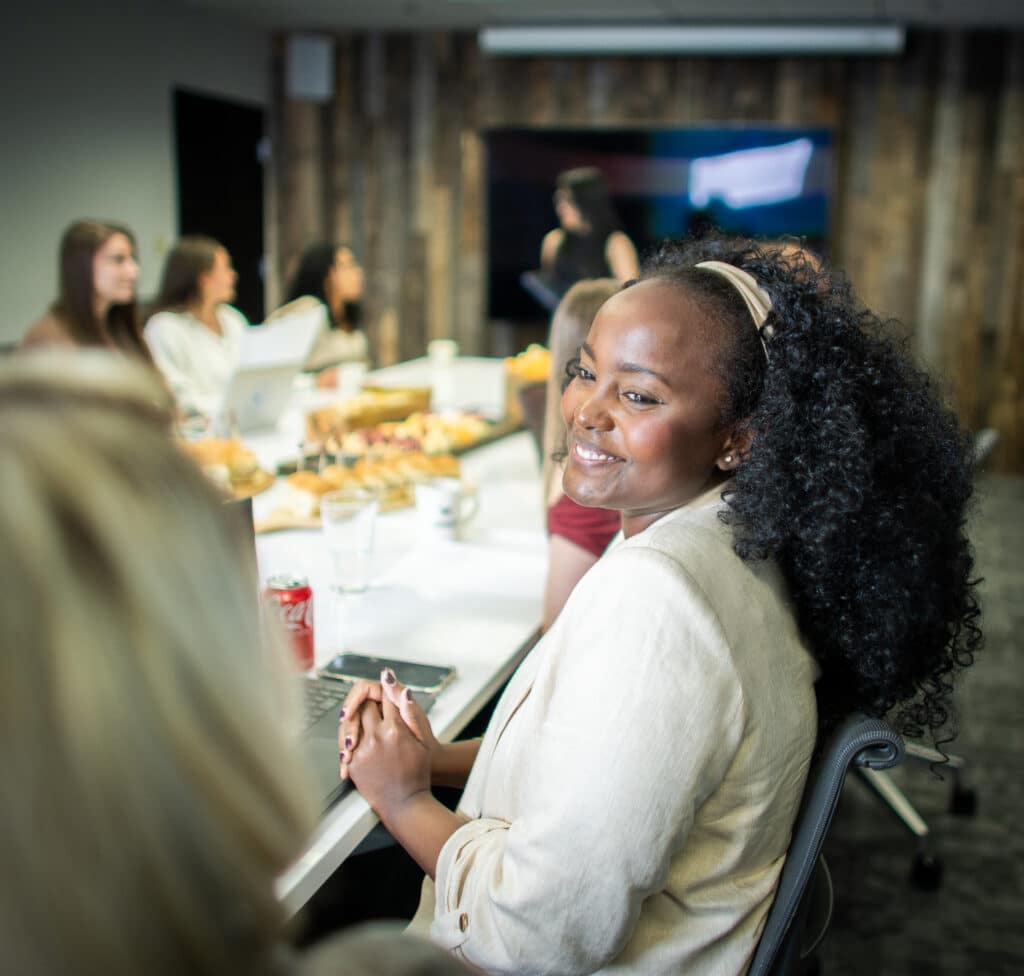 Woman in a office meeting in edmonds